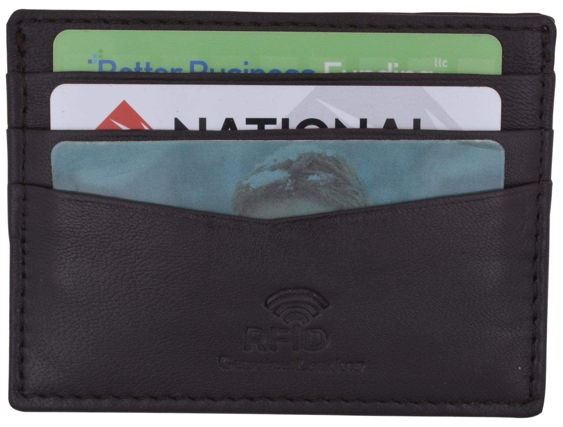 Men's RFID Blocking Slim Thin Soft Genuine Leather Credit Card Case Holder Wallet by Swiss Marshall - Image 2