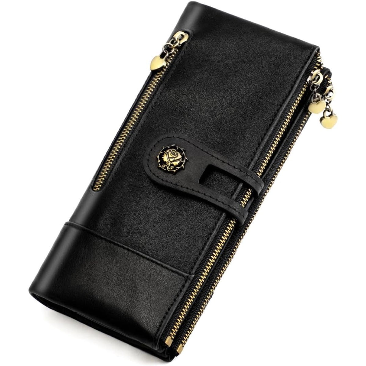 Women's RFID Blocking Wallet Soft Leather Clutch Money Ladies Purse Slim Card Holder Organizer Zip Pocket (Blue) - Image 5