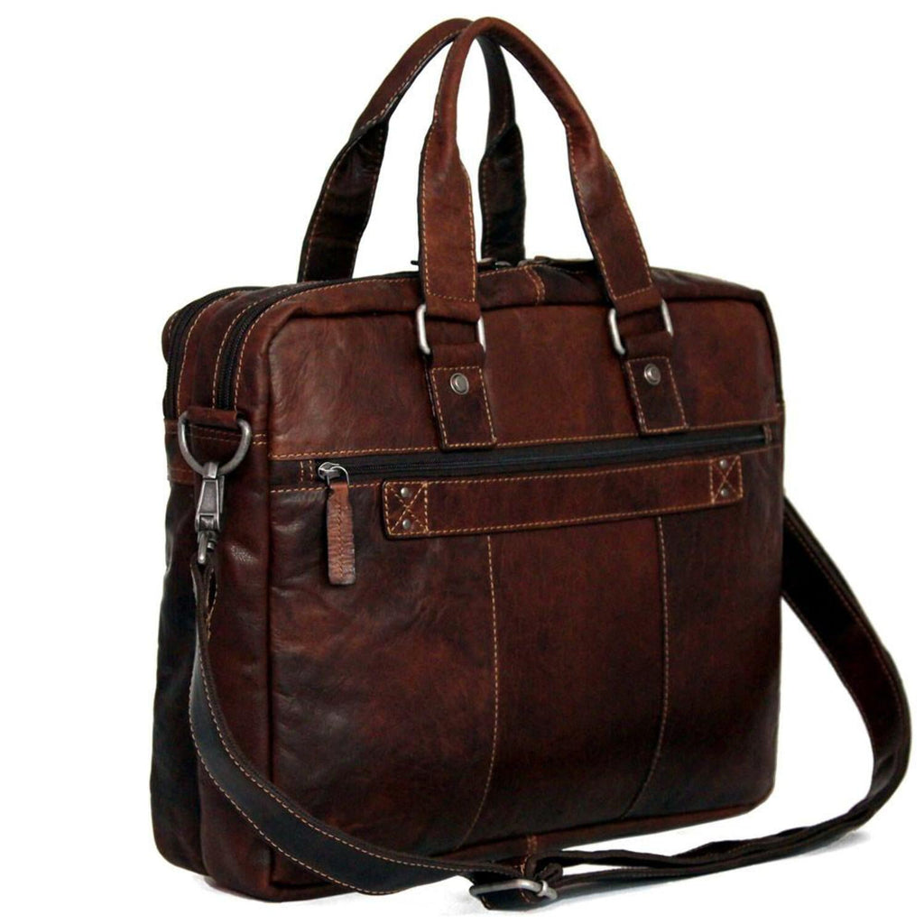 Voyager Hand-Stained Buffalo Leather Large Professional Briefcase #7317 (Honey) - Image 4