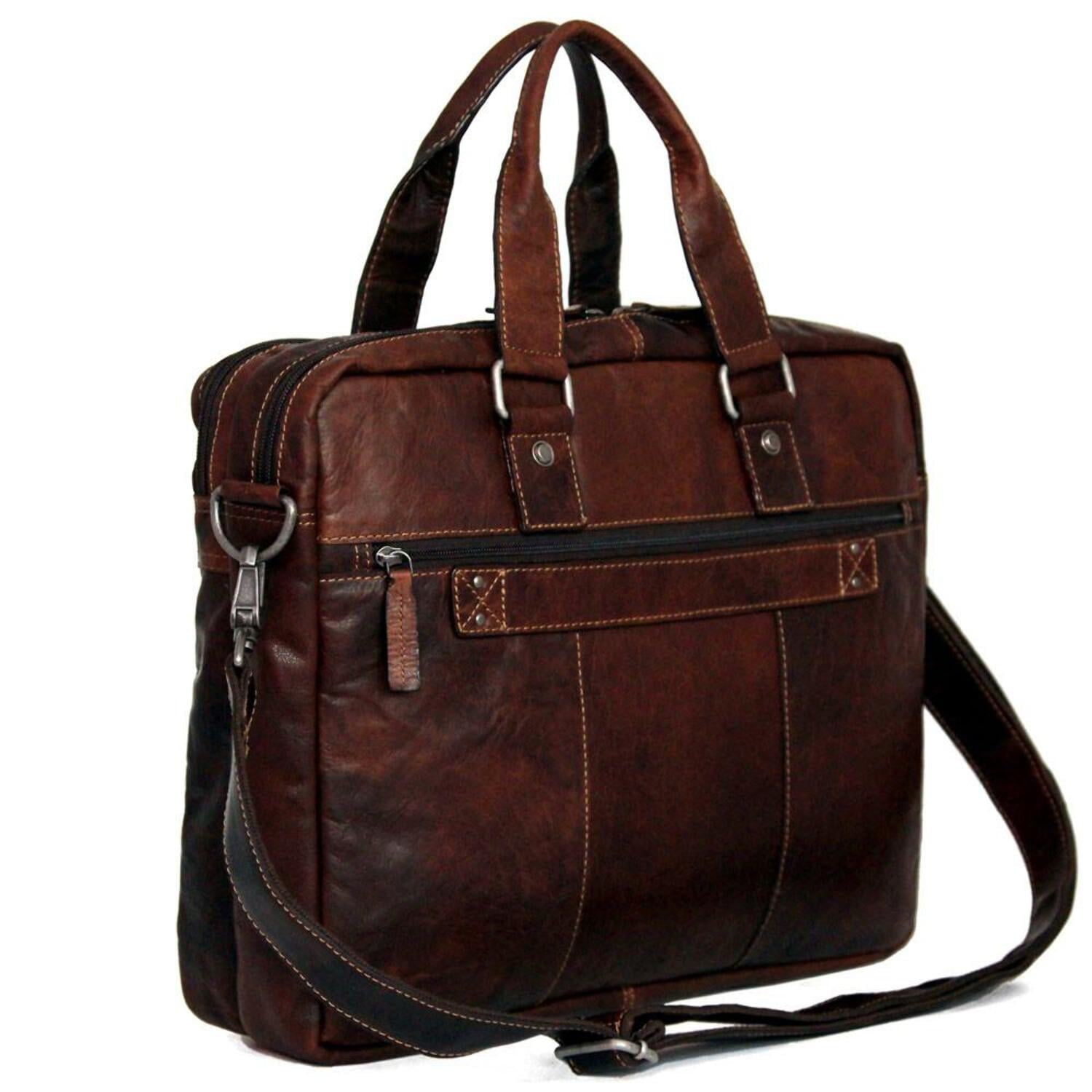 Voyager Hand-Stained Buffalo Leather Large Professional Briefcase #7317 (Honey) - Image 4