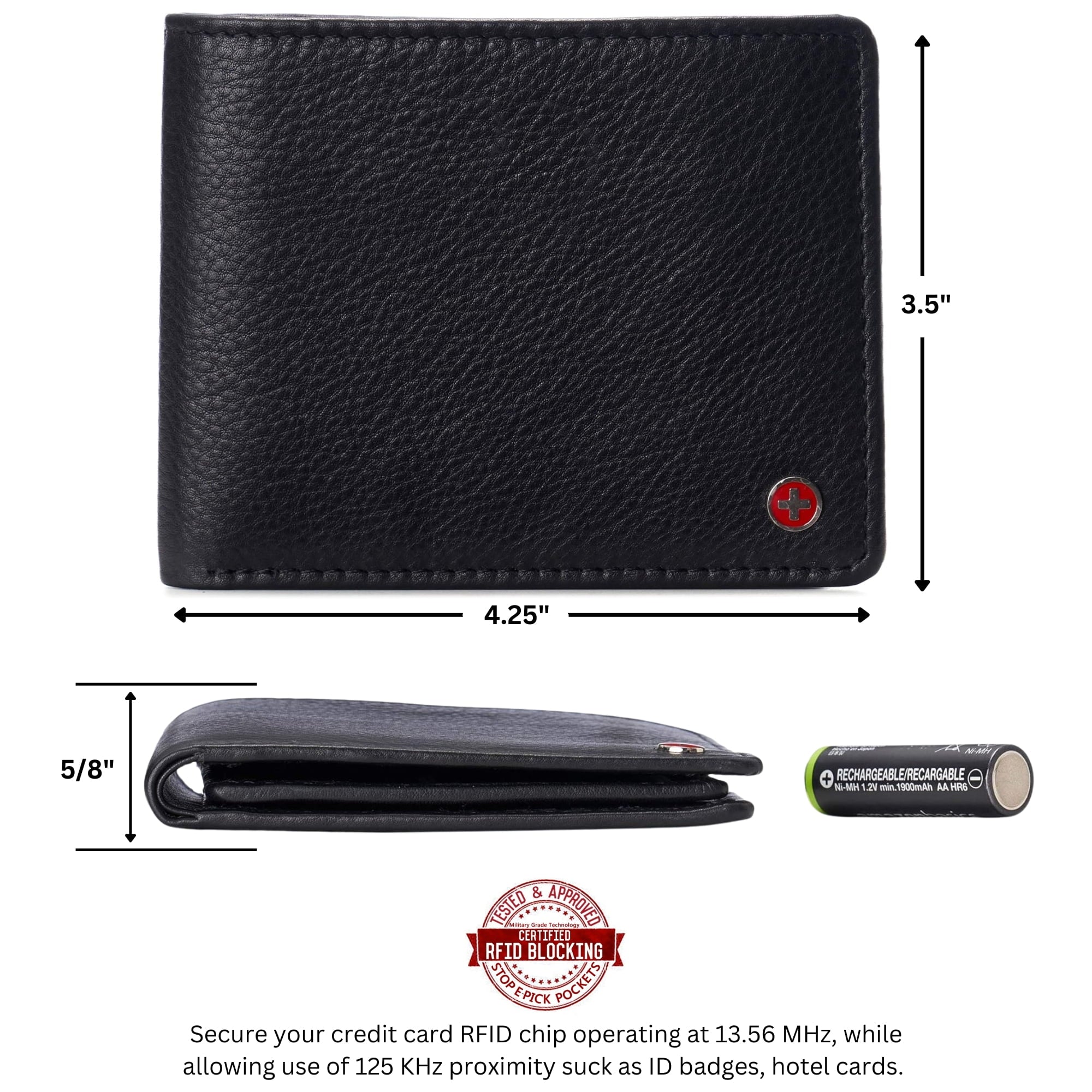 Cor Executive Bifold Wallet | Business Passcase for Men | Premium Leather | Dual ID Windows | RFID Blocking | Gift Bo... - Image 3