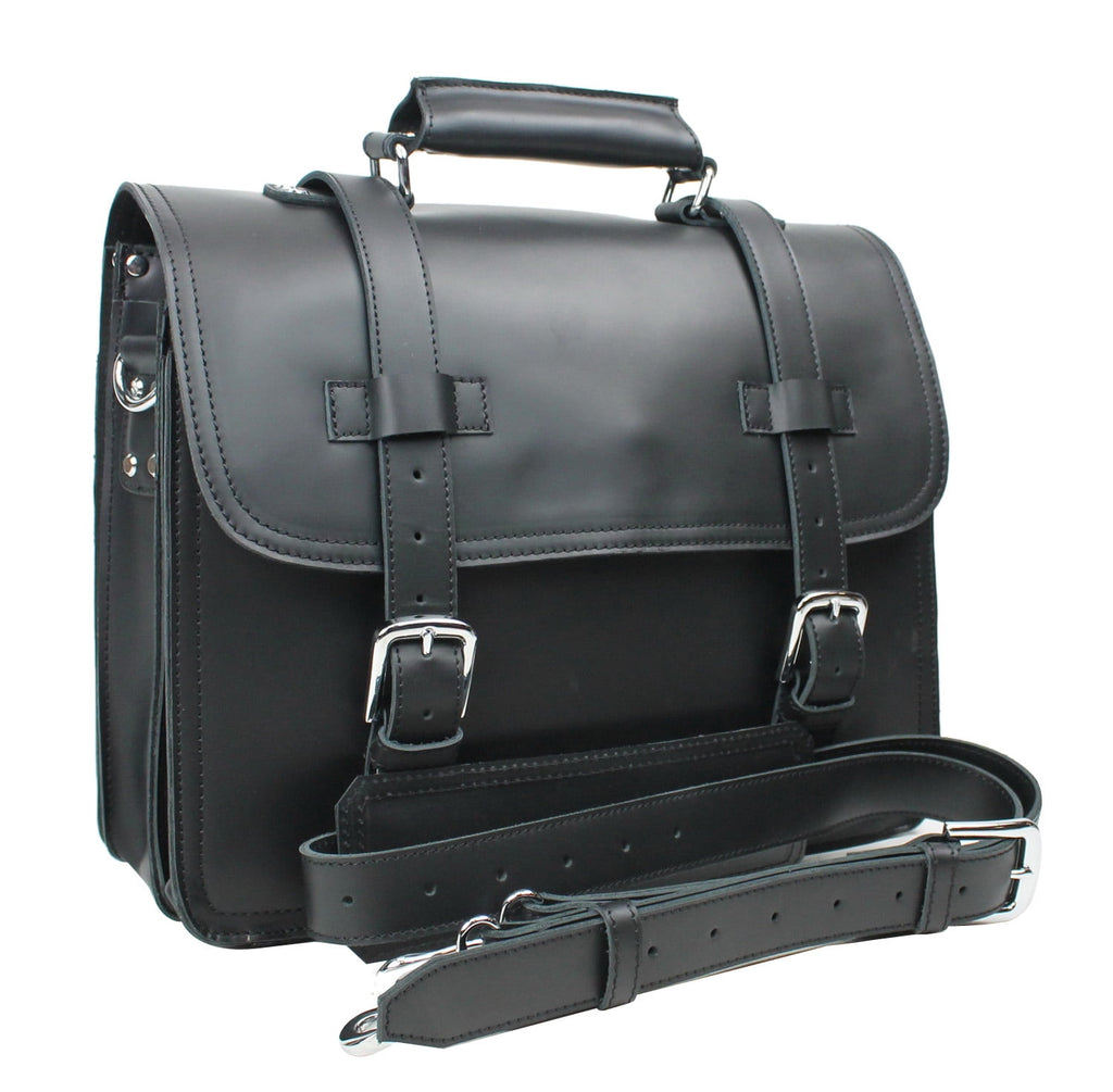 16 3-tier Pro Leather Briefcase L63.BLK