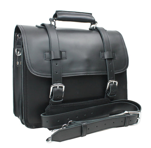 16 3-tier Pro Leather Briefcase L63.BLK