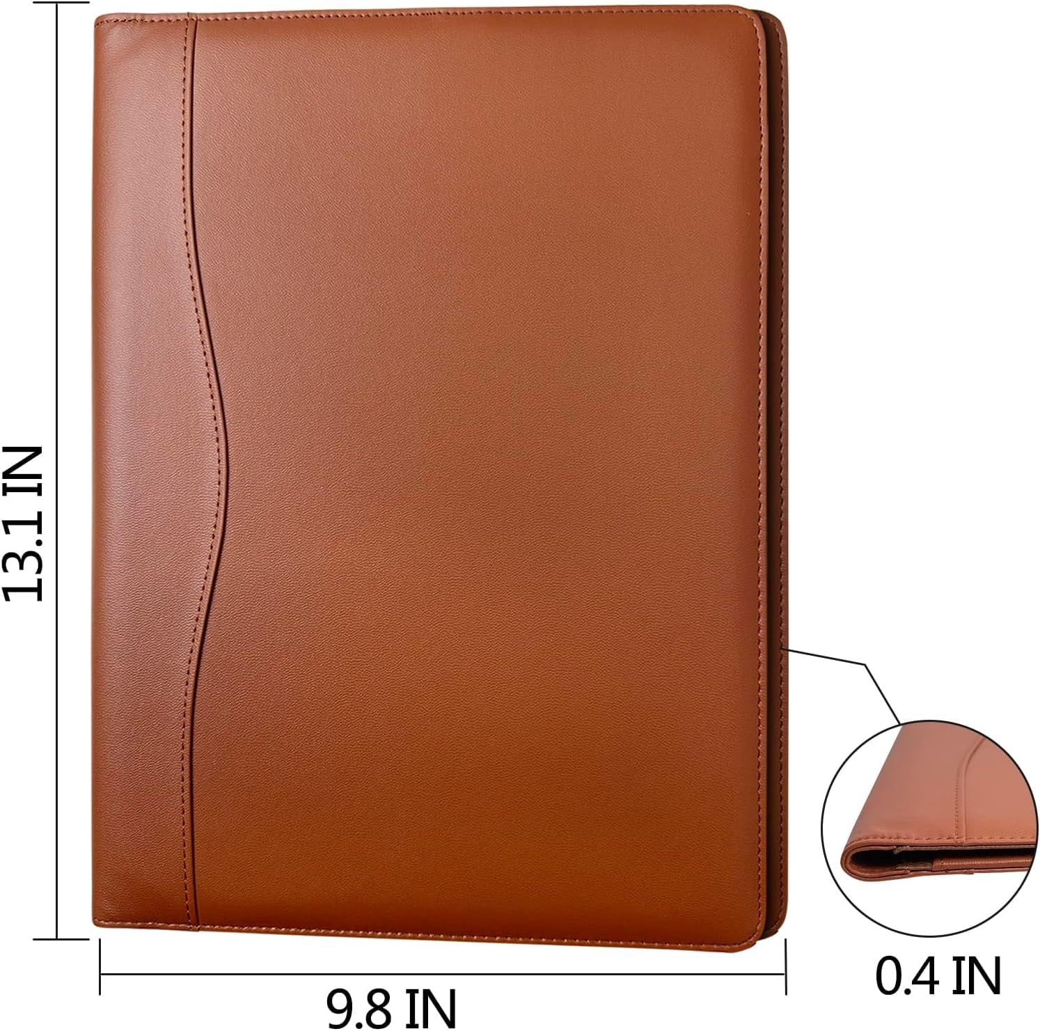 Leather Clipboard Folder Briefcase Loose-Leaf with Cover Brown Folder with Pockets Resume Folder for Business Office ... - Image 2
