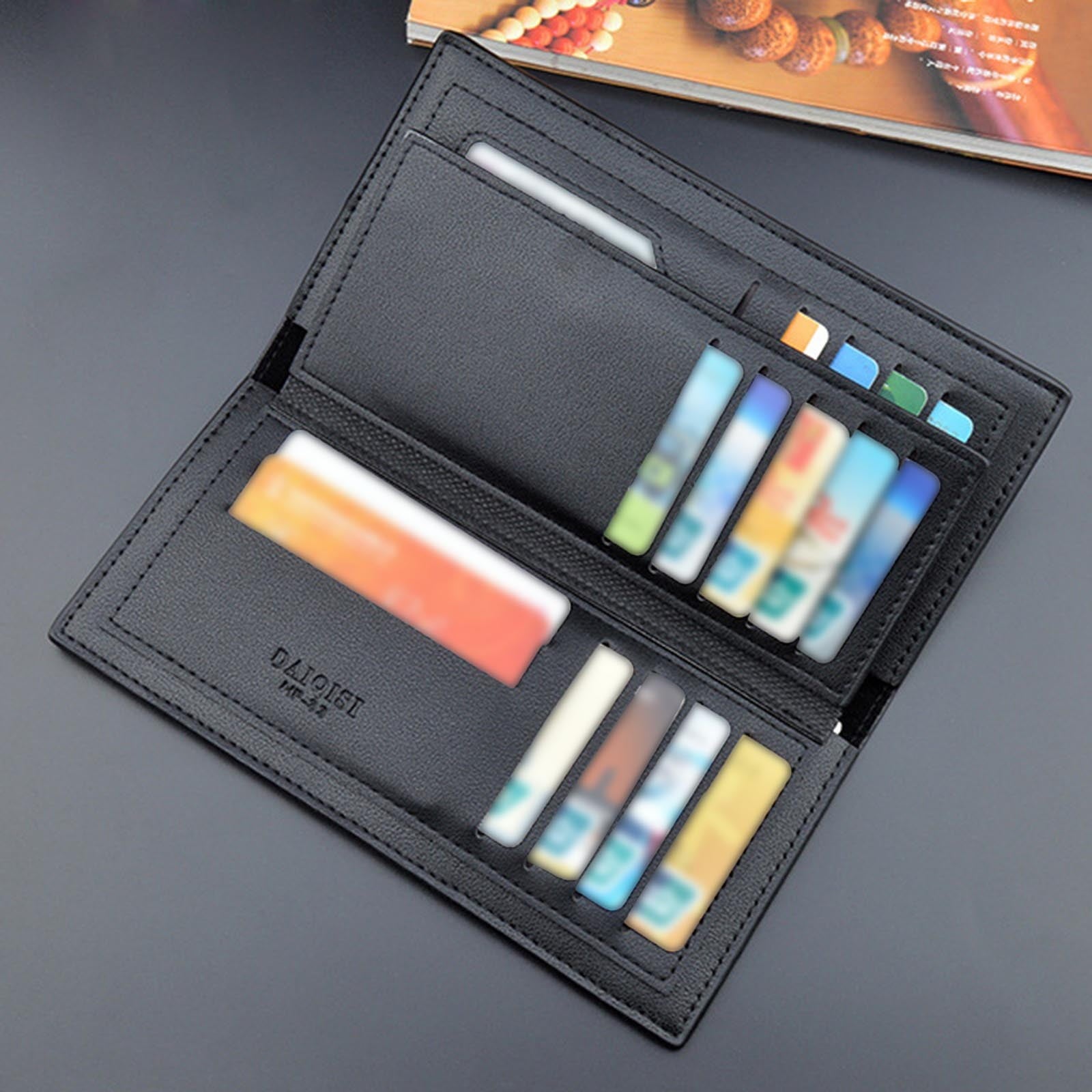 For Men Slim Leather Checkbook ID/Credit Card Holder Bifold Wallet - Image 4