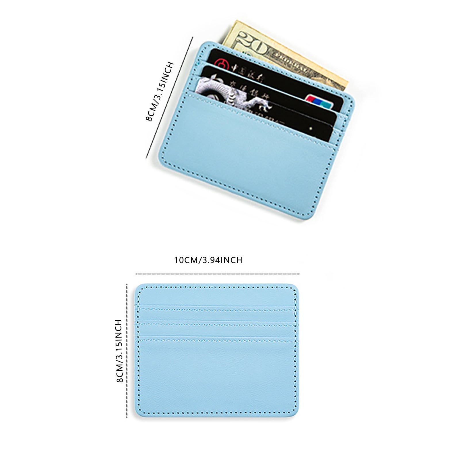 Thick Top Loaders for Cards Credit Card Holder Slim Minimalist Front ID Small Compact Leather - Image 3