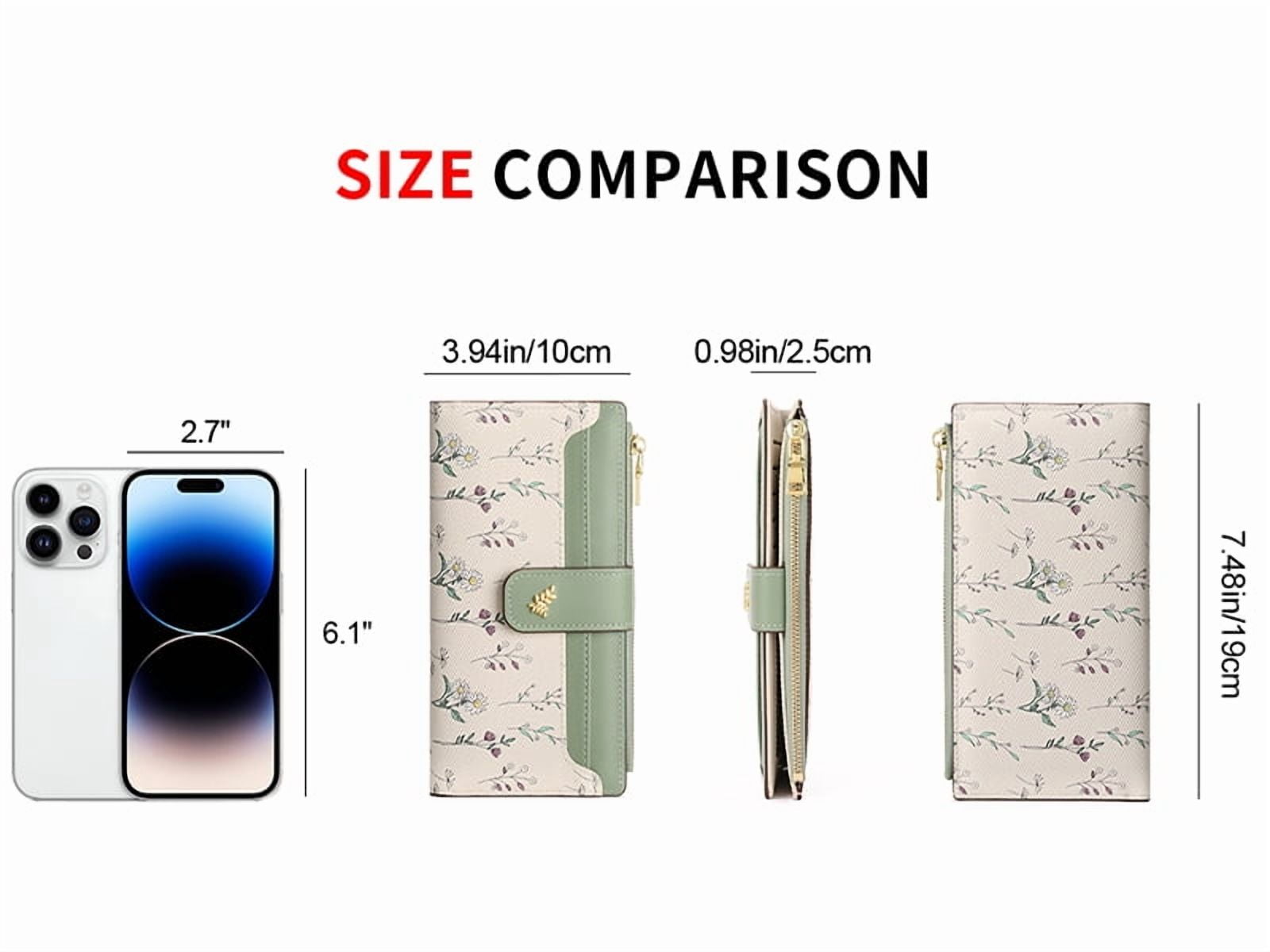 Womens Wallet Slim Thin RFID Blocking Floral Vegan Leather Card Holder Bifold Long Ladies Wallet with Zipper Pocket - Image 5
