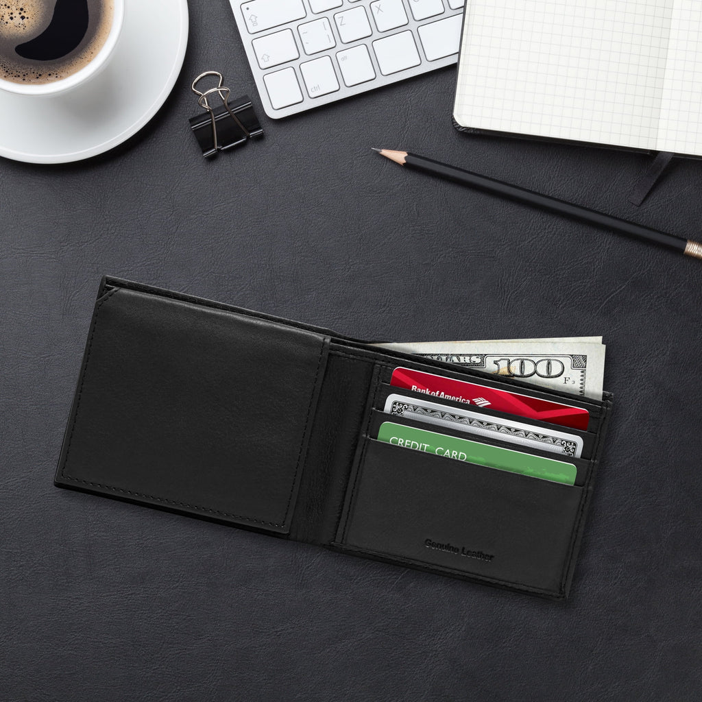Genuine Leather Slim Bifold Wallets For Men - Mens Wallet RFID Blocking Holiday Gifts For Men - Image 4