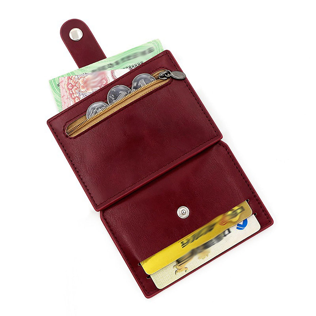 Womens Mens Faux Leather Slim Credit Debit Card Holder RFID Blocking Driver License Holder Zipper Pockets - Image 4