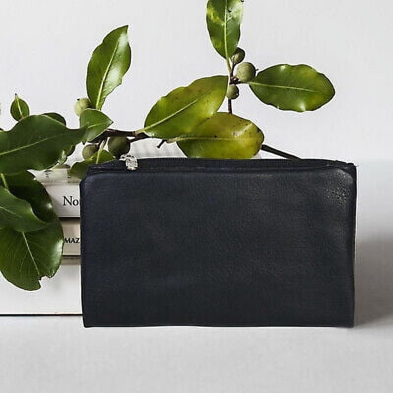 Genuine Leather Women Slim Compact Clutch Credit Card Holder with Coin Pocket - Image 5
