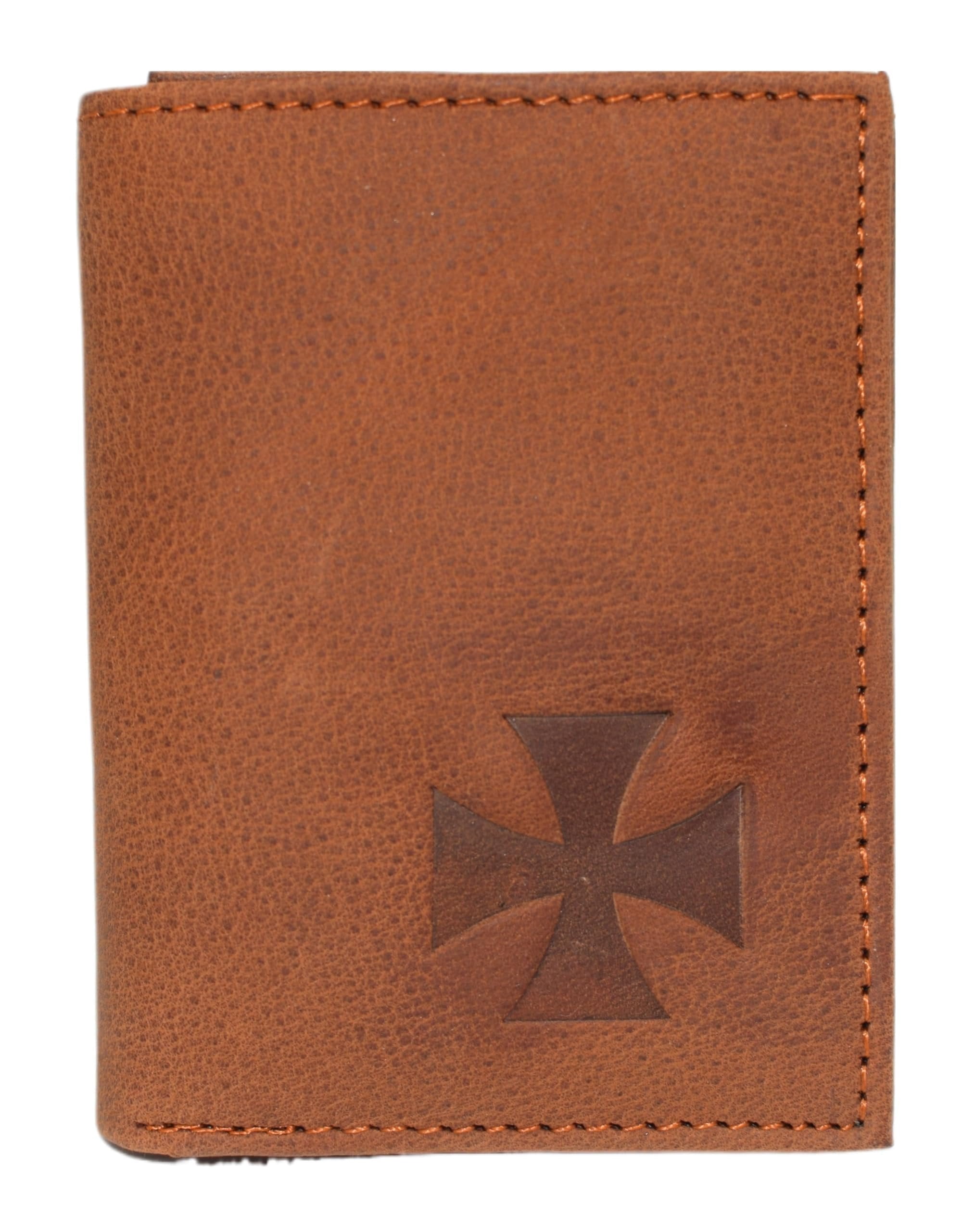 Marshal Templar Cross RFID Blocking Genuine Leather Bifold Trifold Wallet for Men Trifold - Image 4