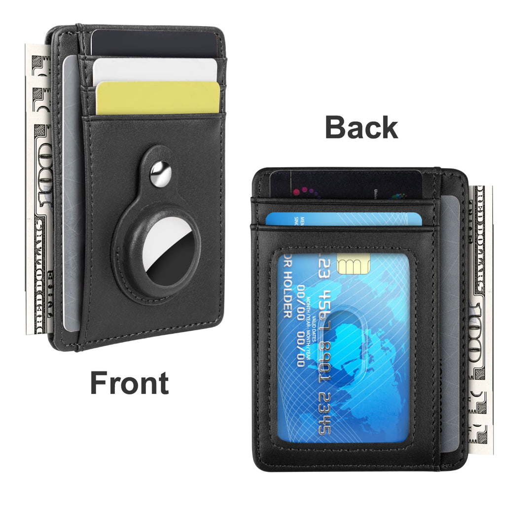 Credit Card Holder Fit for AirTag, DISEN Slim RFID Blocking Leather Wallet with 8 Slots and Tracker Slot for Men Women - Image 4
