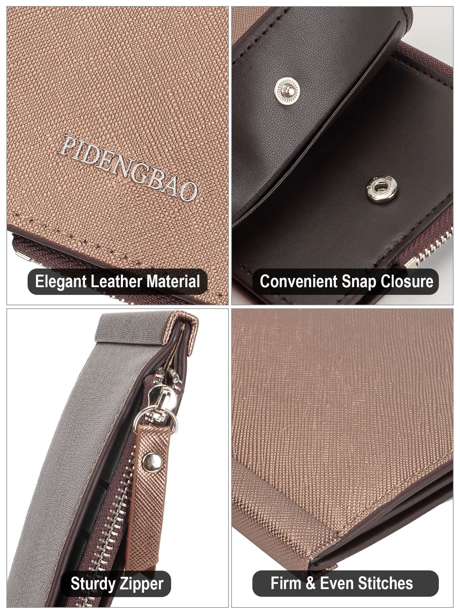PU Leather Slim Wallets for Wome Men Credit Card Holder Bifold Wallet Long Clutch Purse Handbag with Cell Phone Cash ... - Image 4