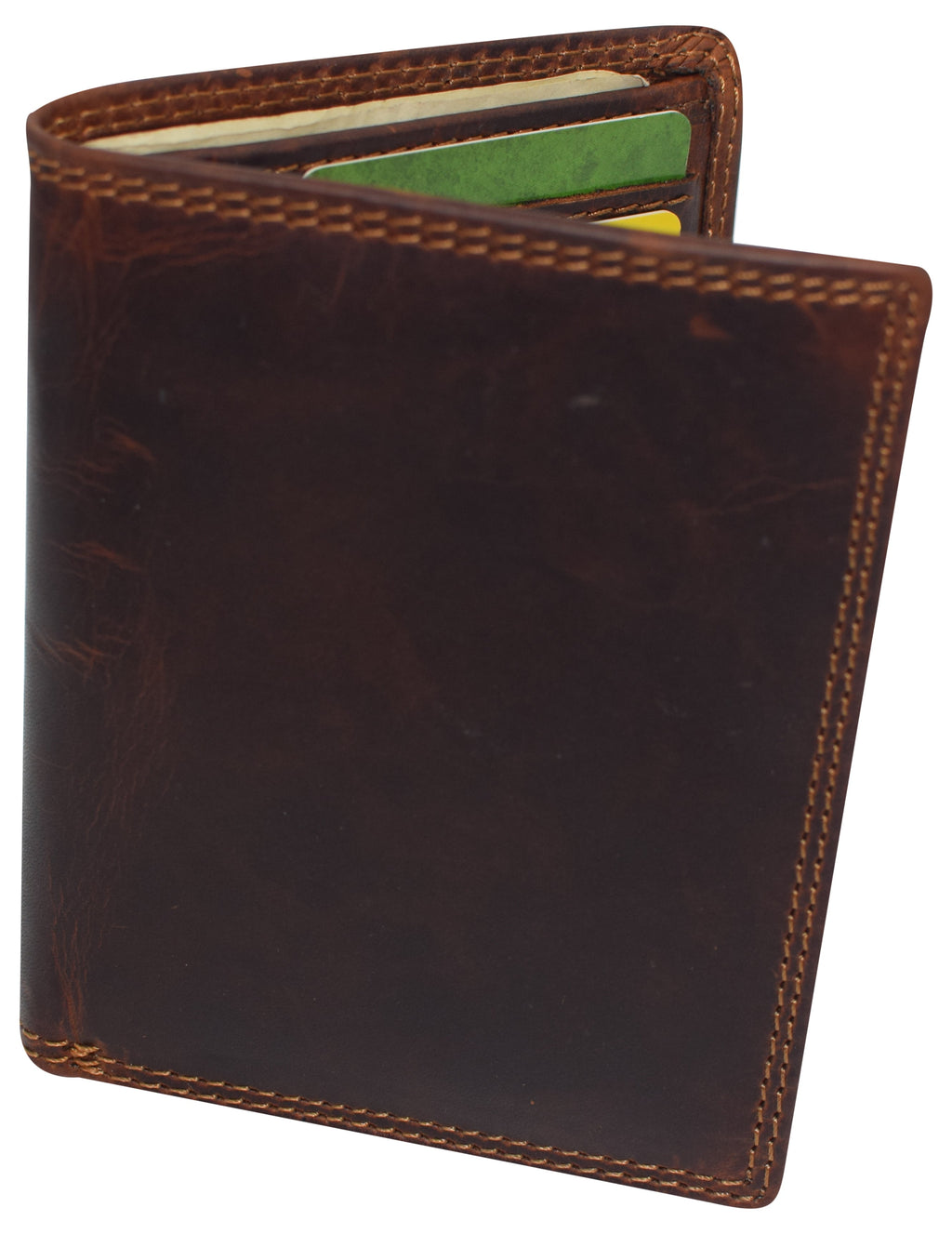 Vintage Leather Mens Slim Bifold Wallet RFID Blocking Credit Card Holder Wallets for Men - Image 6