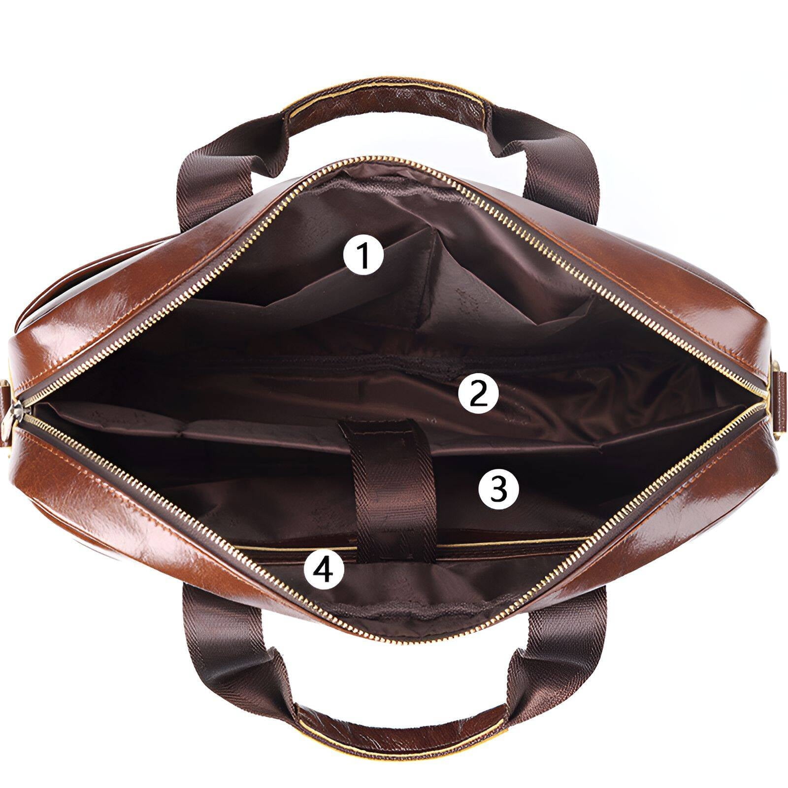 for Men,High-End Texture Leather Laptop Bag for Men,Three Carrying Options Leather Briefcase for Men,Black - Image 4