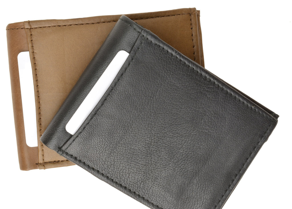 Bifold Lambskin Leather Outside ID Window Mens Wallet 1358 (C) - Image 6