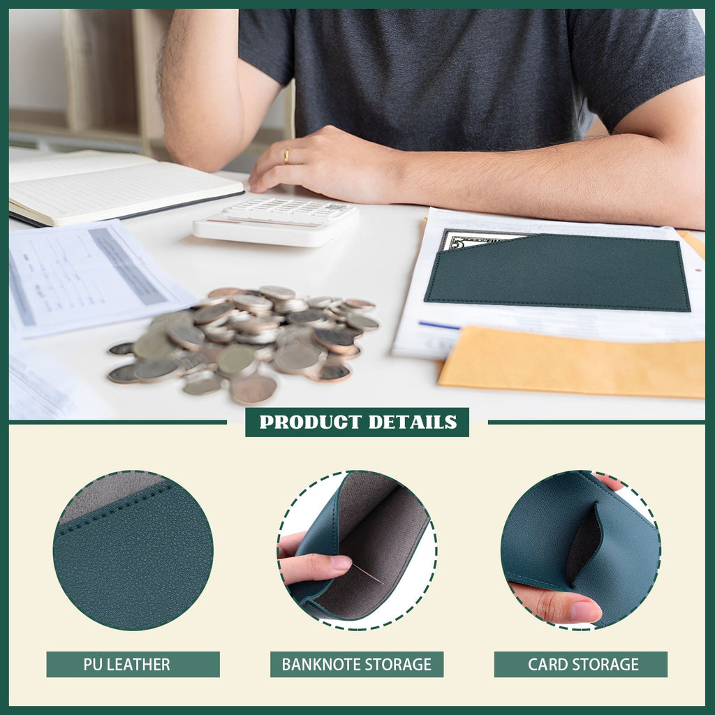 Sekenow 3 Pack Slim Cash Wallet, PU Leather Money and Card Holder, Stylish Reusable Money Envelope Organizer for Dollar Bill Receipt Budgeti - Image 6