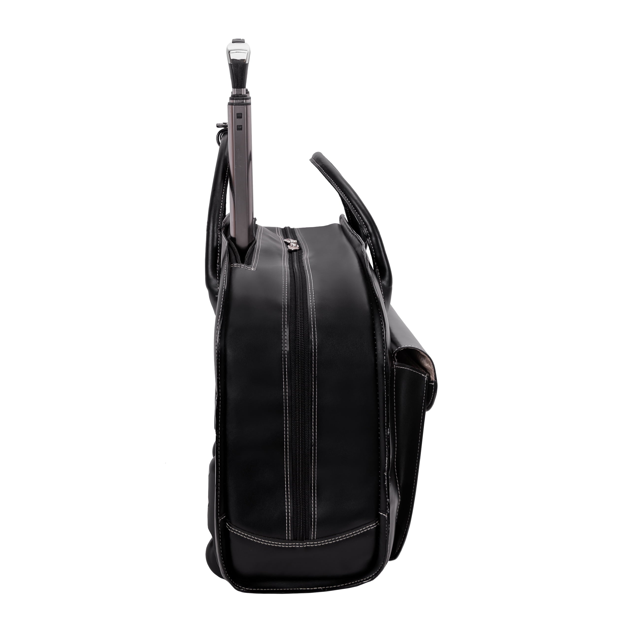 | 15” Leather Wheeled Laptop Briefcase - Image 5