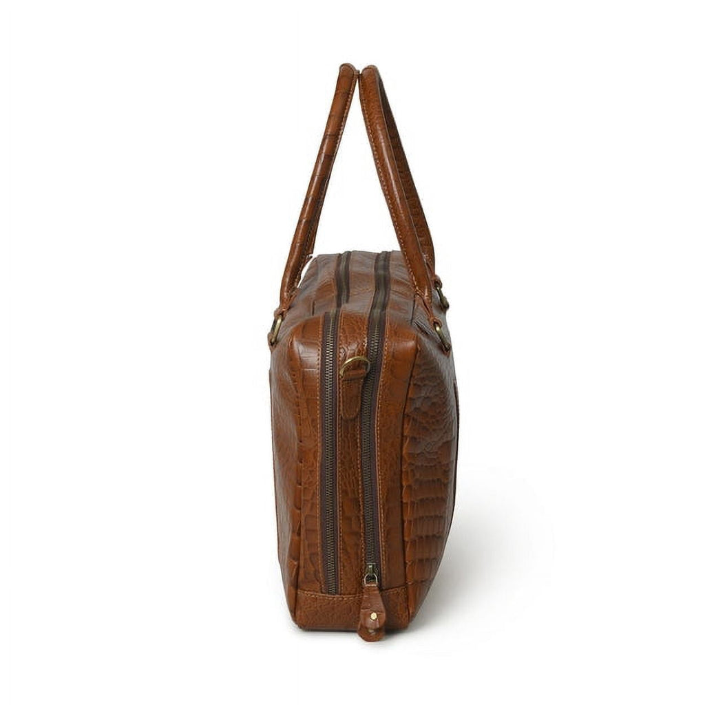 Briefcase Genuine Leather Office Bags for Men Laptop Bag Croco Pattern 15" Leather Business Handbag - Image 5