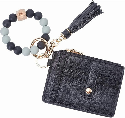 1pc Wristlet Bracelet Keychain Wallet for Women Small Leather Coin Purse Mini Change Pouch Credit Card Holder Purse S...