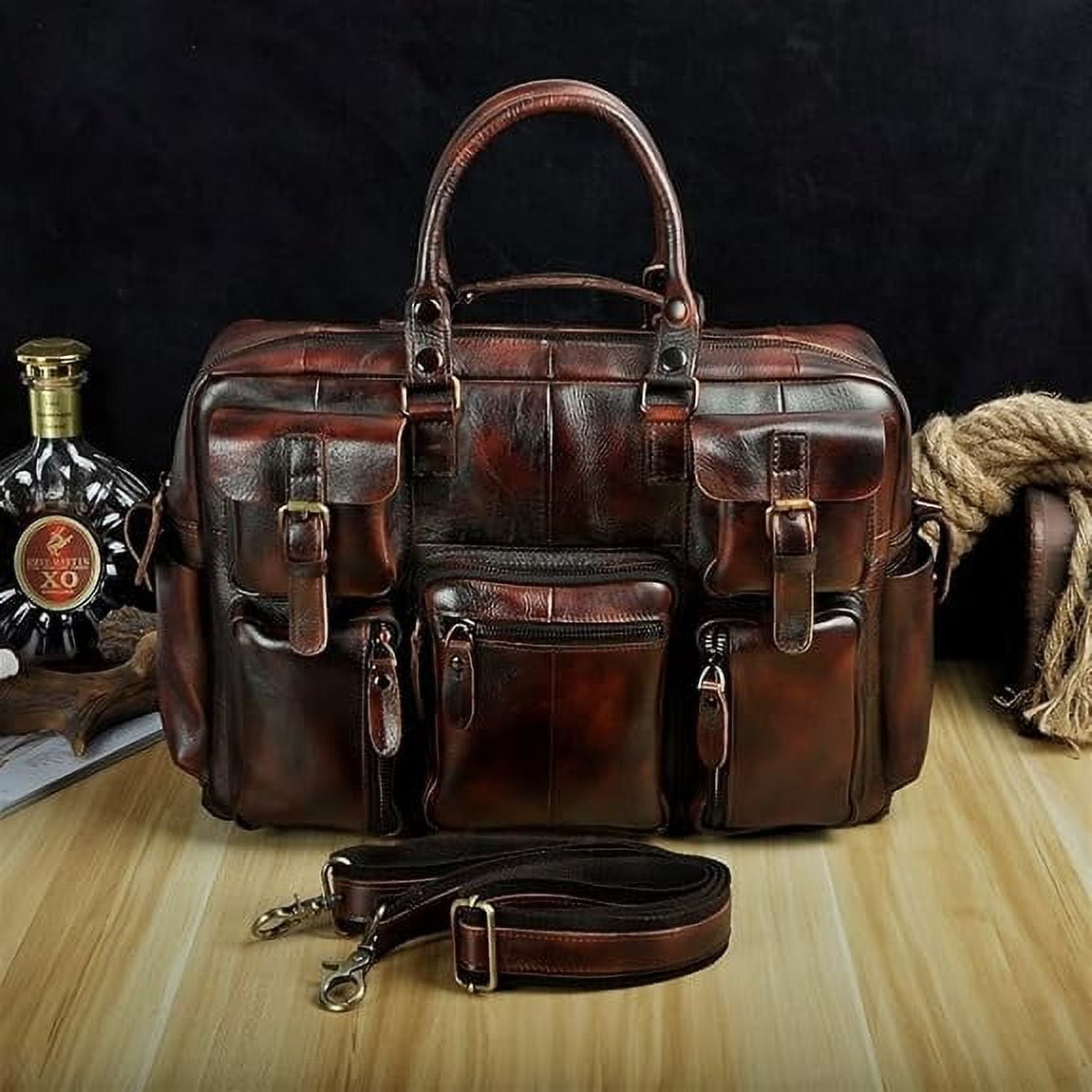 Briefcases For Men Original leather Men Handbag Business Briefcase Commercia Document Laptop Case Design Male Attache Portfolio Bag - Image 3