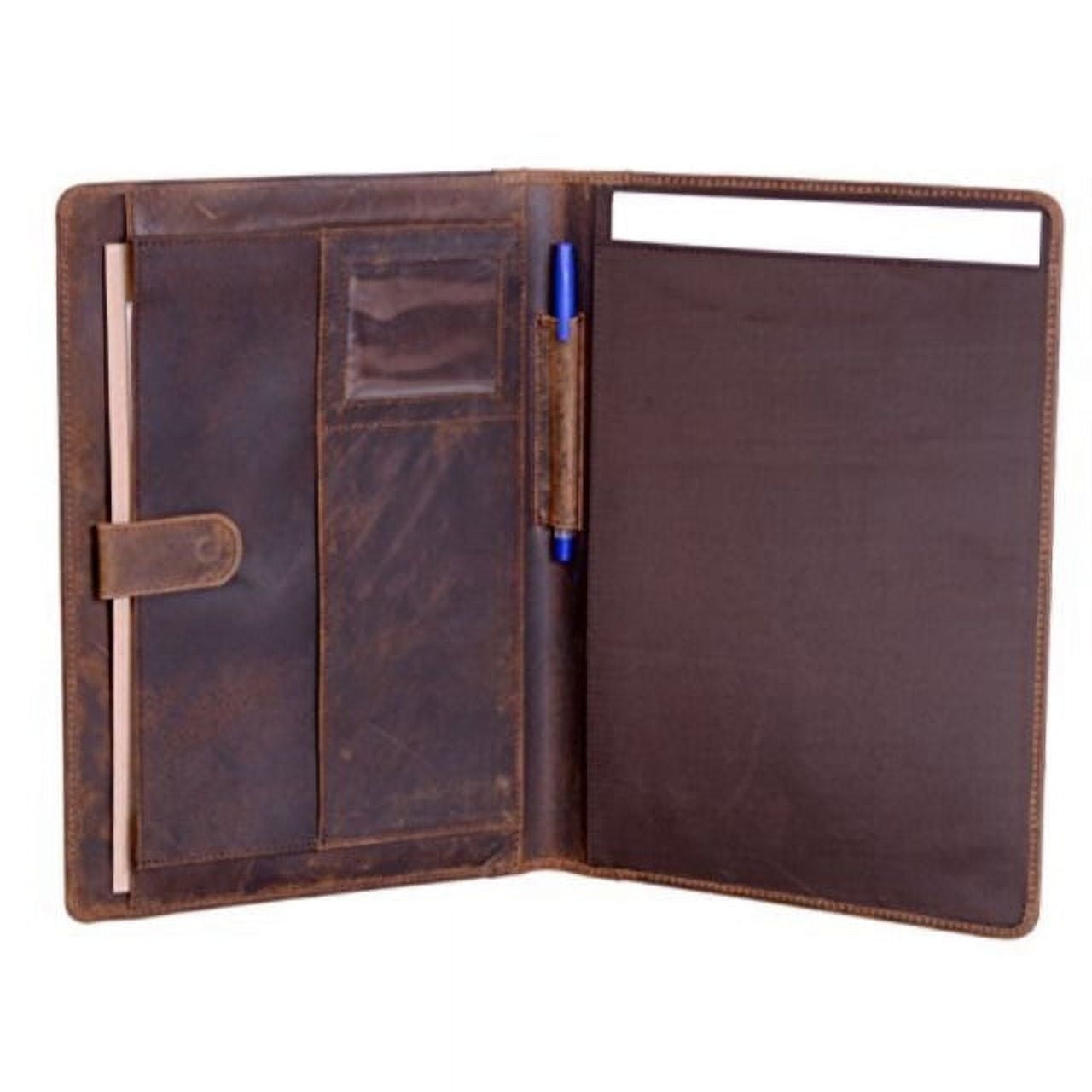 Leather Business Portfolio with Luxury Pen Business Personal Organiser Folder Full Grain Leather padfolio (Buffalo Di... - Image 4