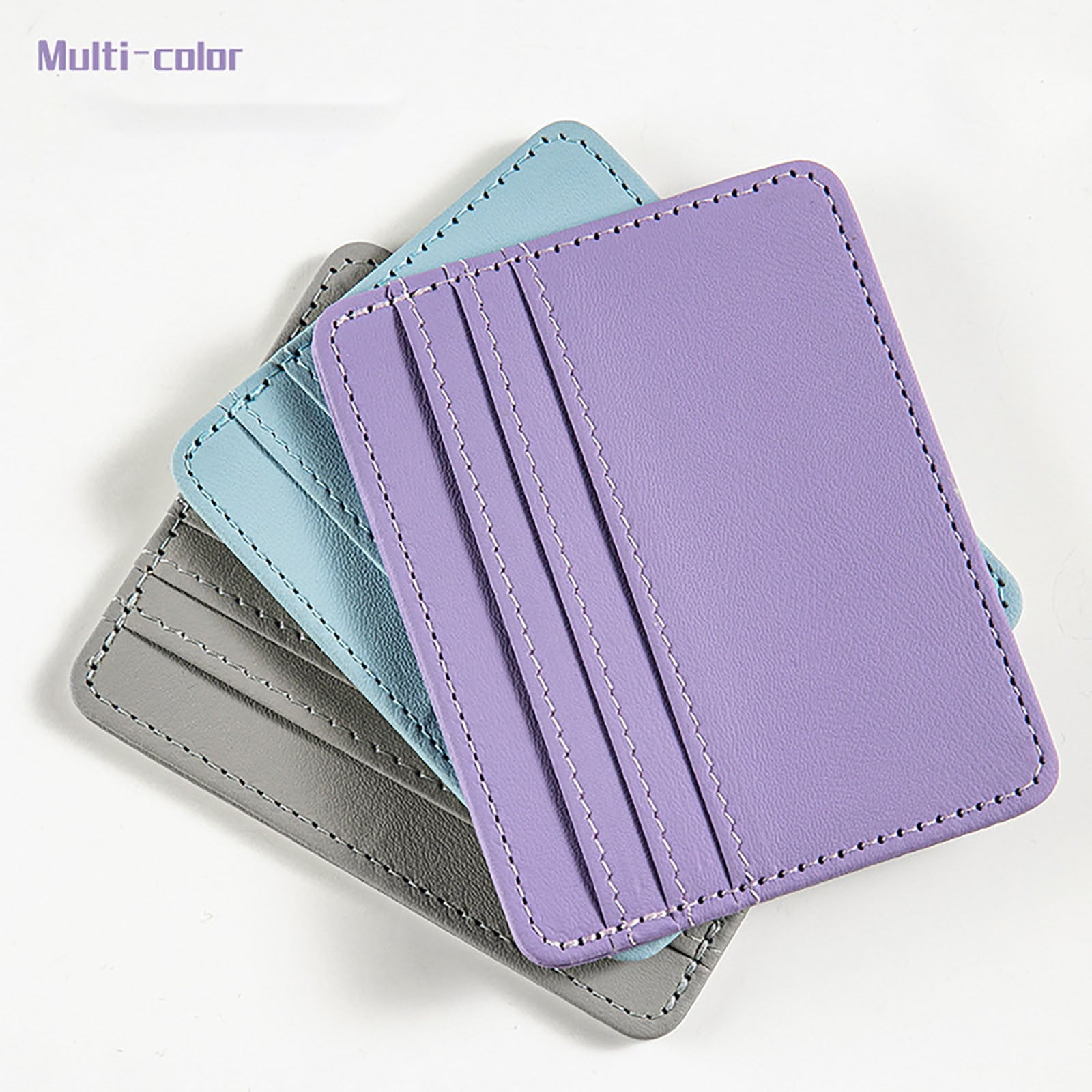 Card Holder Card Storage Bag Purple - Credit Card Holder Slim Minimalist Front Id Small Compact Leather （Card Holder*1) - Image 2