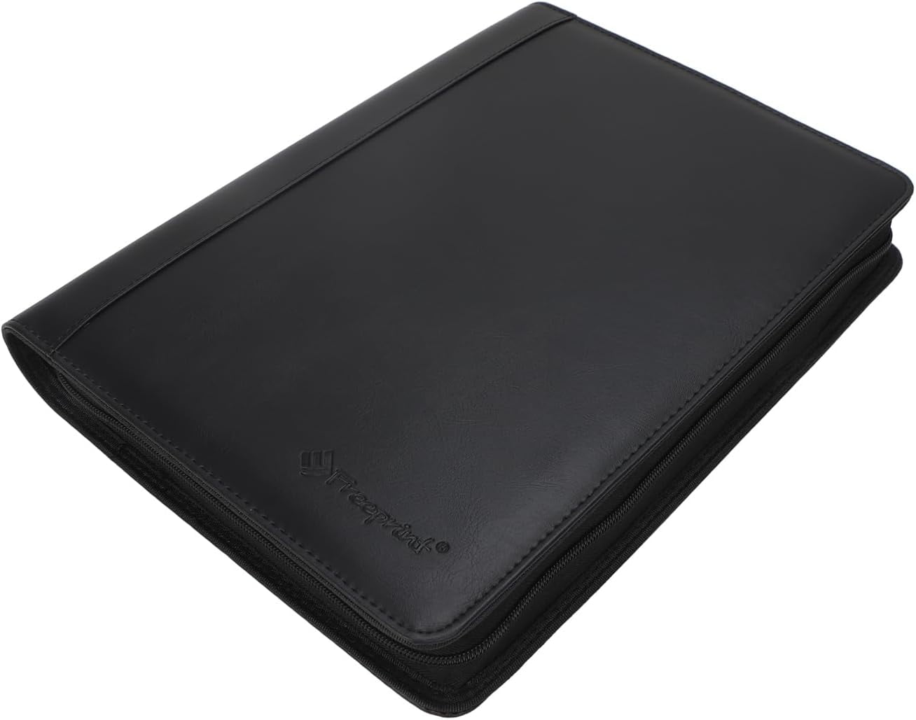 3 Ring with Writing Pad Legal Size Letter - PU Leather Professional Padfolio Folder for Interview Business, Black - Image 2