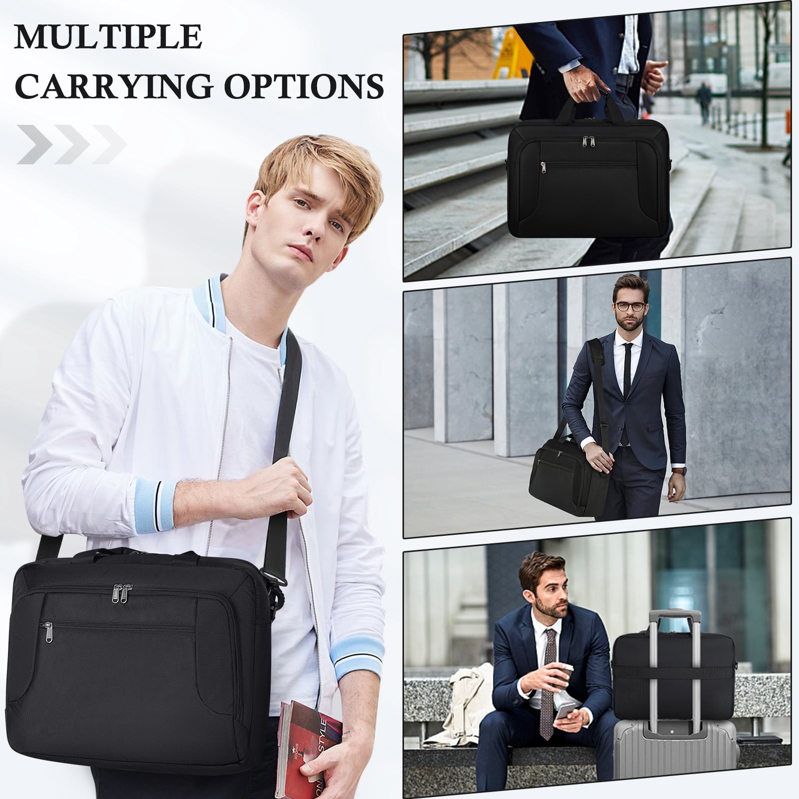 Laptop Bag 17.3 Inch Laptop Briefcase for Men Women Large Waterproof Laptop Case Business Office Work Computer Bag Adjustable Shoulder Messe - Image 5
