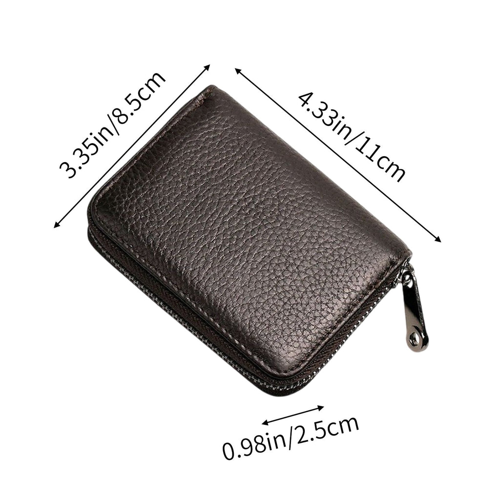 Premium Slim RFID Blocking Leather Card Holder - Multiple Slot Wallet for Men & Women - Secure Zipper Closure Credit Card Organizer - Image 3