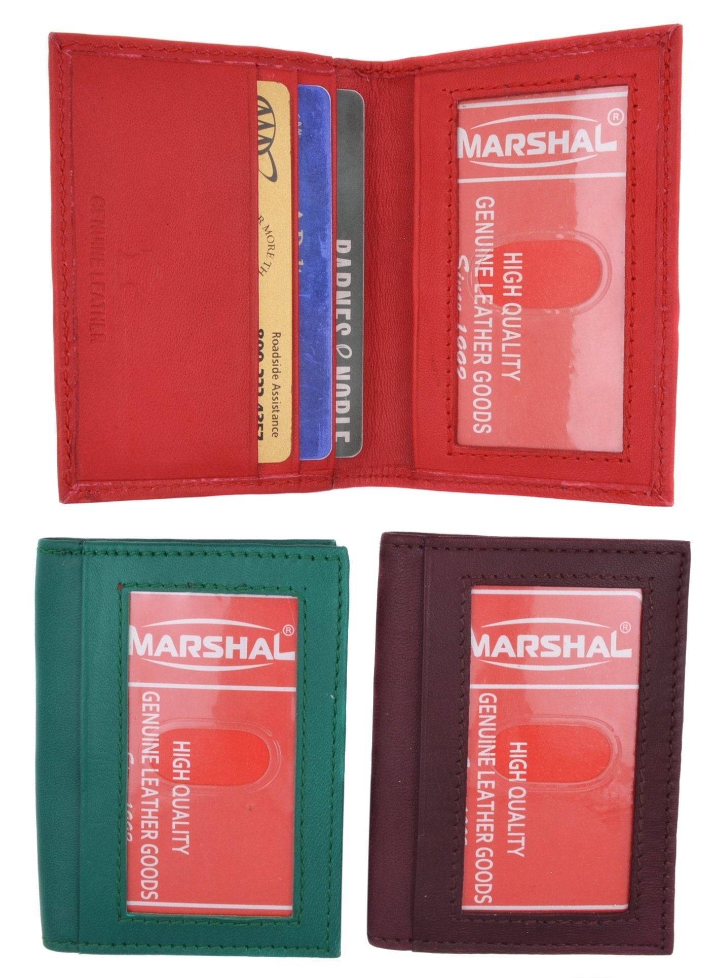 Mens Wallet Bifold Genuine Leather Slim Small Credit Card ID Holder with Front ID Licence Window - Image 2