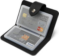 24 Slot Basic Card Holder for Men or Women | Black PU Leather Card Wallet | Slim Light Credit Card Wallet | Minimalis...