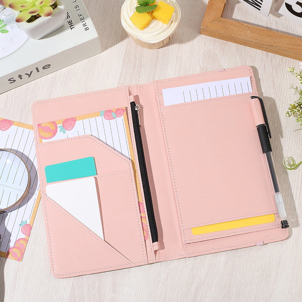 PU Leather Clipboards Padfolio Leather Portfolio Folder Binder Storage Binder Storage Clipboard with Card Holder Notepad Elastic Closure Pen - Image 3