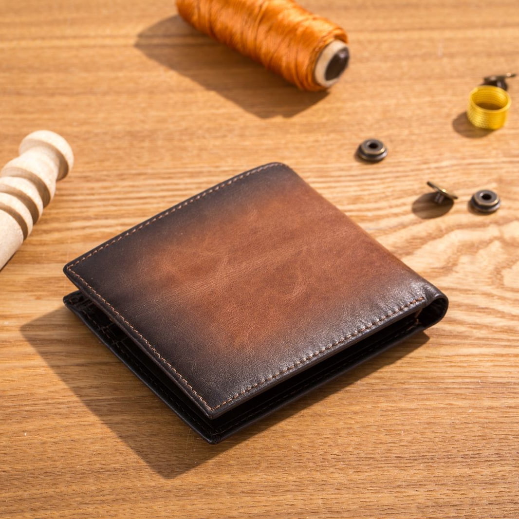 Mens Leather RFID Bifold Wallet, Genuine Leather 11 Card Slots Wallet Credit Card Holder - Image 5