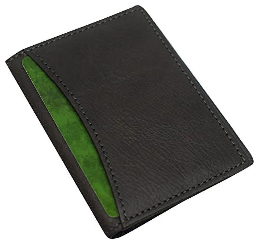 RFID Blocking Slim Thin Leather Credit Card ID Mini Wallet Holder Bifold Driver's License Safe - Image 2