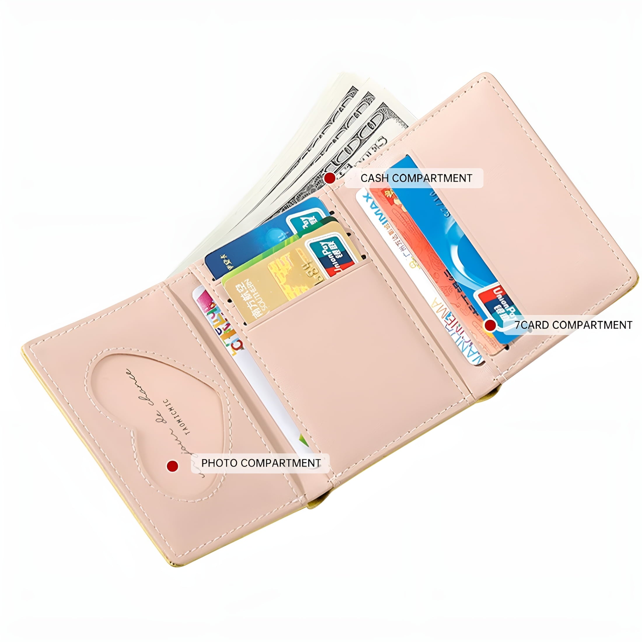 Small Flower Snap Wallet for Women Girls - RFID Blocking PU Leather Tri-folded Flowers Cash Purse with Card Holder Sl... - Image 3