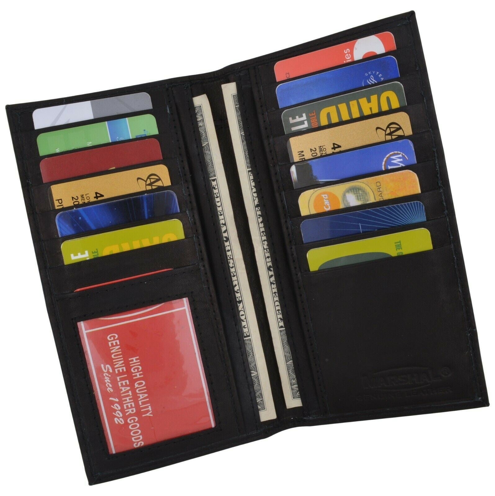 Men Bifold Leather Credit Card Holder Breast Pocket Wallet Slim Purse Checkbook - Image 2