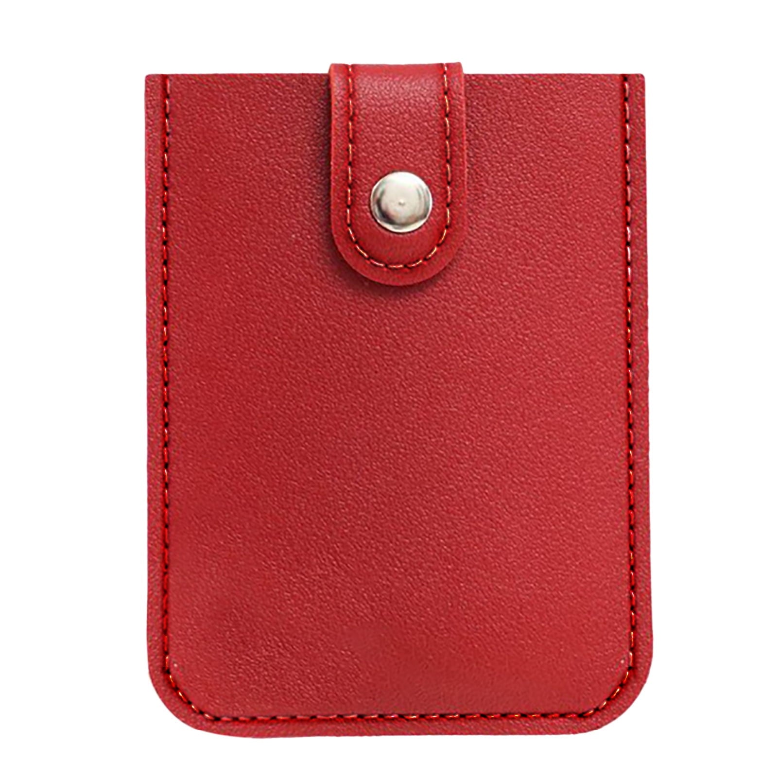 Faux Leather Card Holder Large Capacity Pull-out 6 Slots Solid Color Button Slim Minimalist Portable Business Card Bank Card Driver License - Image 5