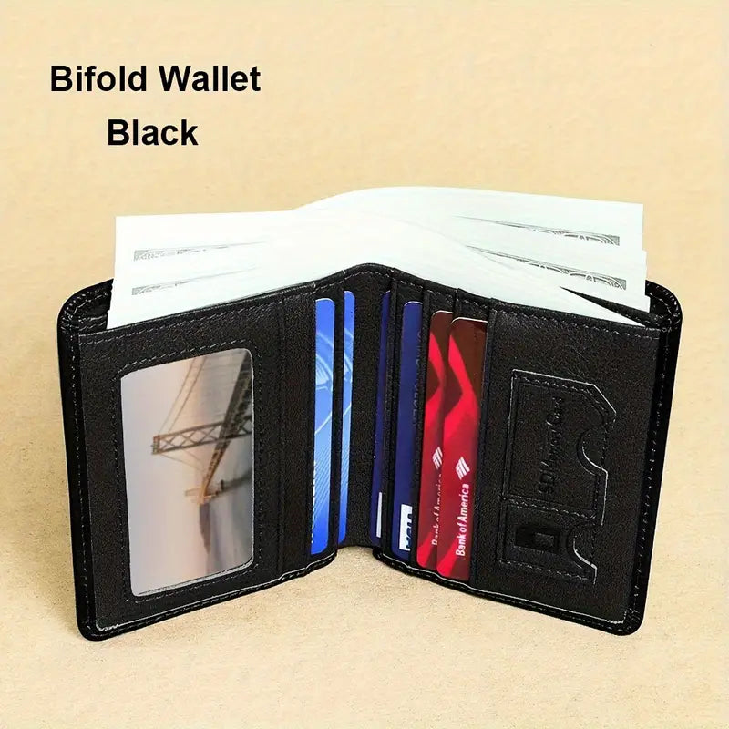 Genuine Leather Rfid Wallets For Men Vintage Thin Short Multi Function ID Credit Card Holder Money Bag Give Gifts To Men On Valentine's Day - Image 2
