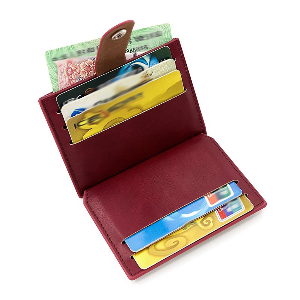 Womens Mens Faux Leather Slim Credit Debit Card Holder RFID Blocking Driver License Holder Zipper Pockets - Image 5