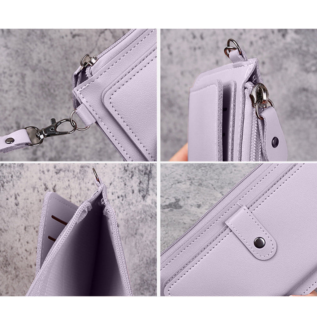 Women Soft Leather Slim Wallets Ladies Multi Card Case Holder Zipper Pocket for Valentine's Day, Mother's Day, Year's Day, Christmas （Purple - Image 4