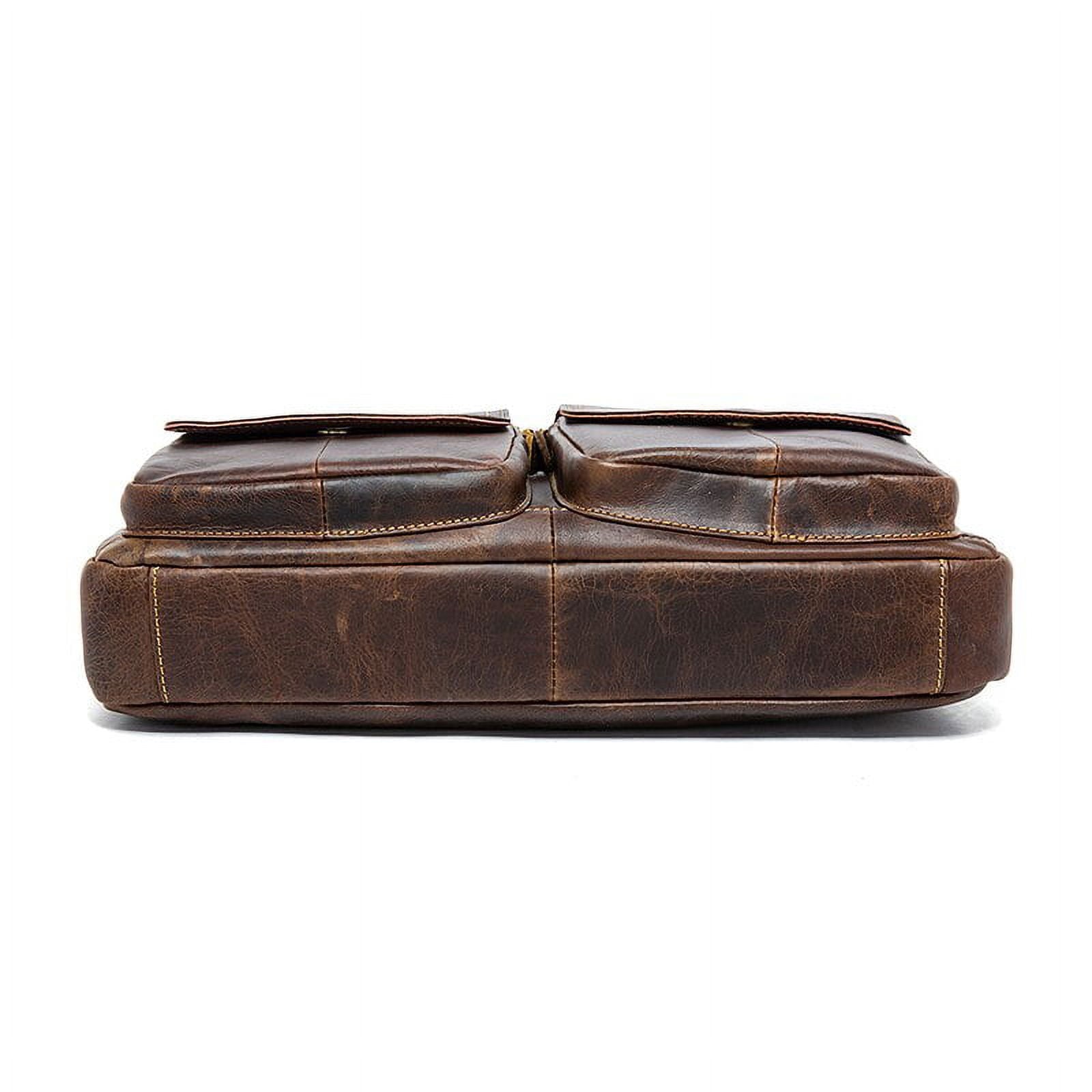Men's Briefcases Bags Men's Genuine Leather Laptop Bag Messenger Bag Men Leather office Bags for Men Document Bag Bus... - Image 4