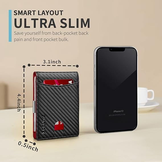 Slim Money Clip Wallets for Men RFID Blocking 11 Card Holder Minimalist Small Leather Bifold Men's Front Pocket Walle... - Image 3