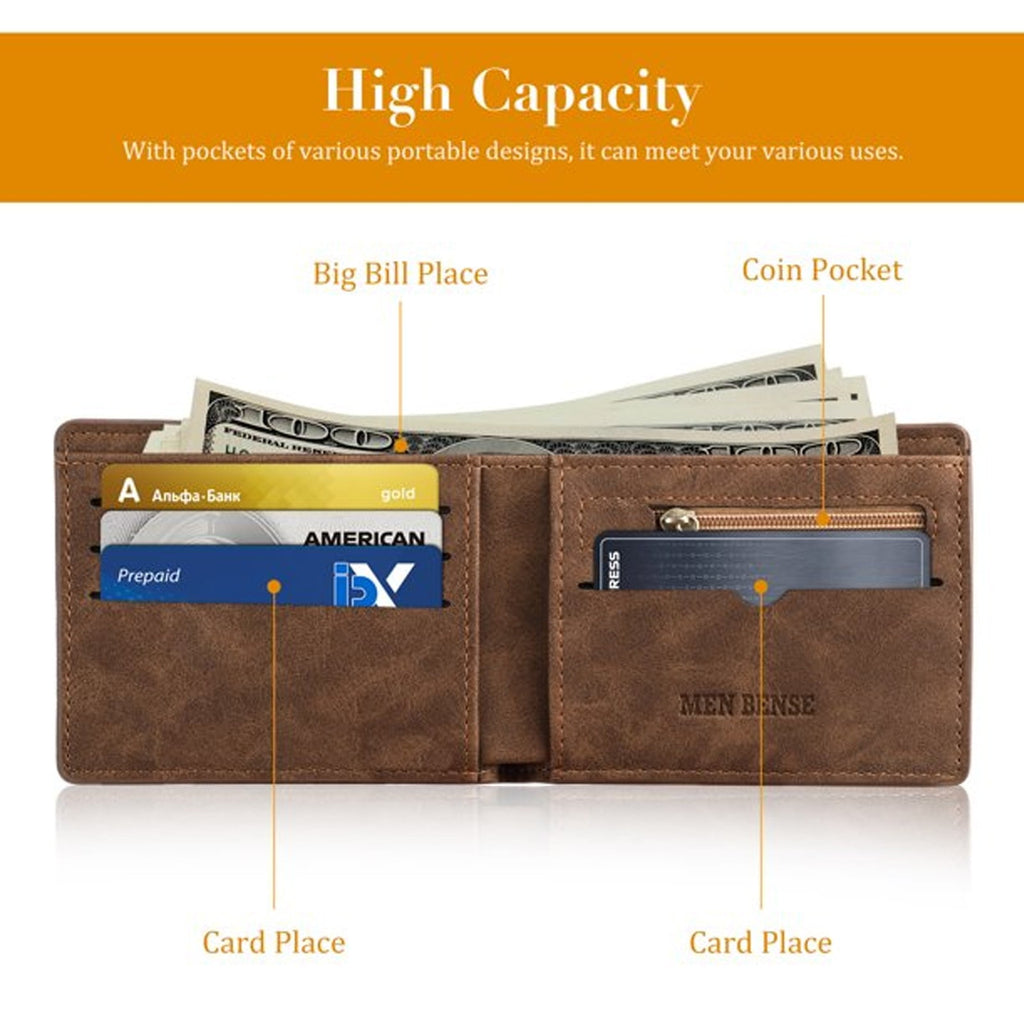 Clearance! Dusknt Pu Leather Wallet for Men Tsv Men's Bifold Wallet Slim Minimalist Front Pocket Wallet Id Window Card Case Rfid Blocking Wa - Image 6