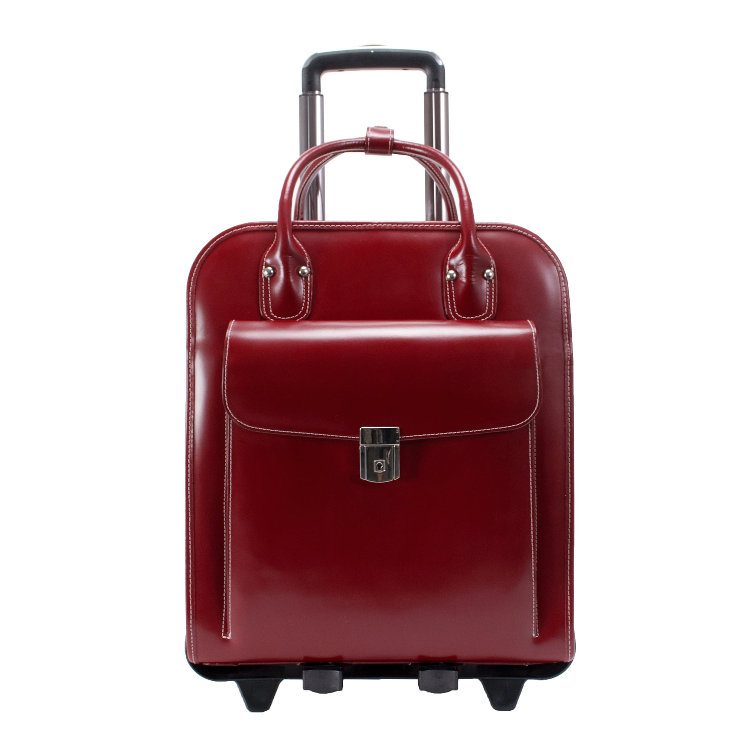 McKlein, Top Grain Cowhide Leather, 15" Leather Vertical Patented Detachable -Wheeled Ladies' Laptop Briefcase - Image 3