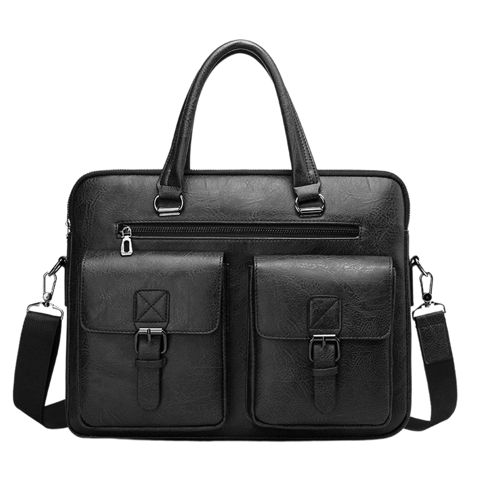 Men's Business Briefcase Bag Leather Office Tote Bags For 14 Inch Laptop Large Capacity - Image 2