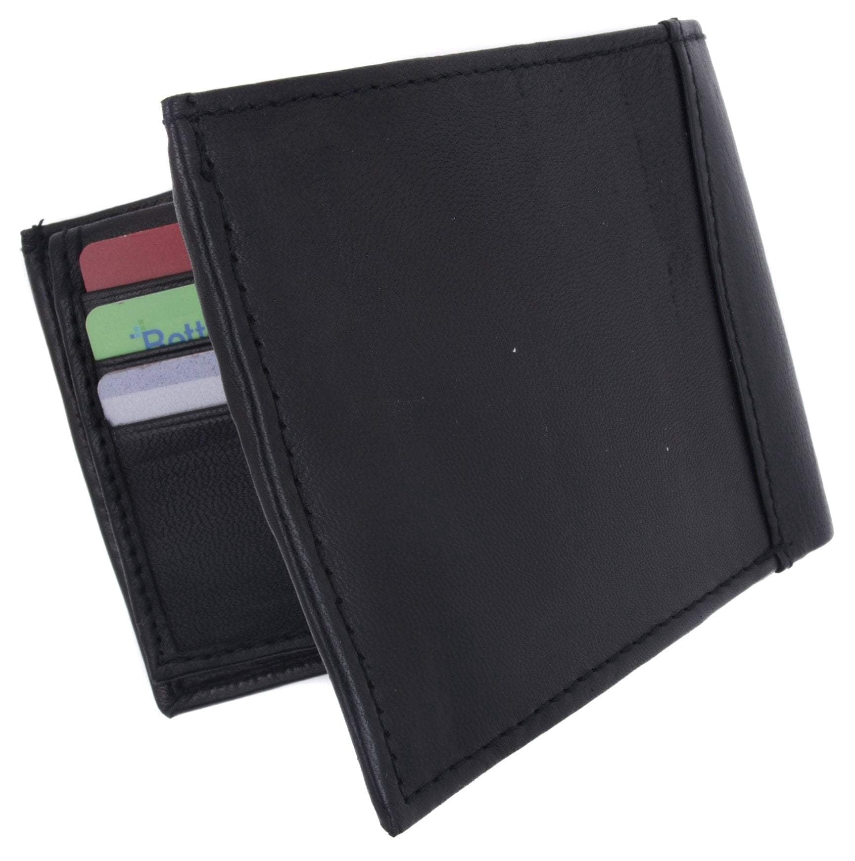 Mens Lambskin Leather Bifold Wallet with ID Flap 1183 - Image 5