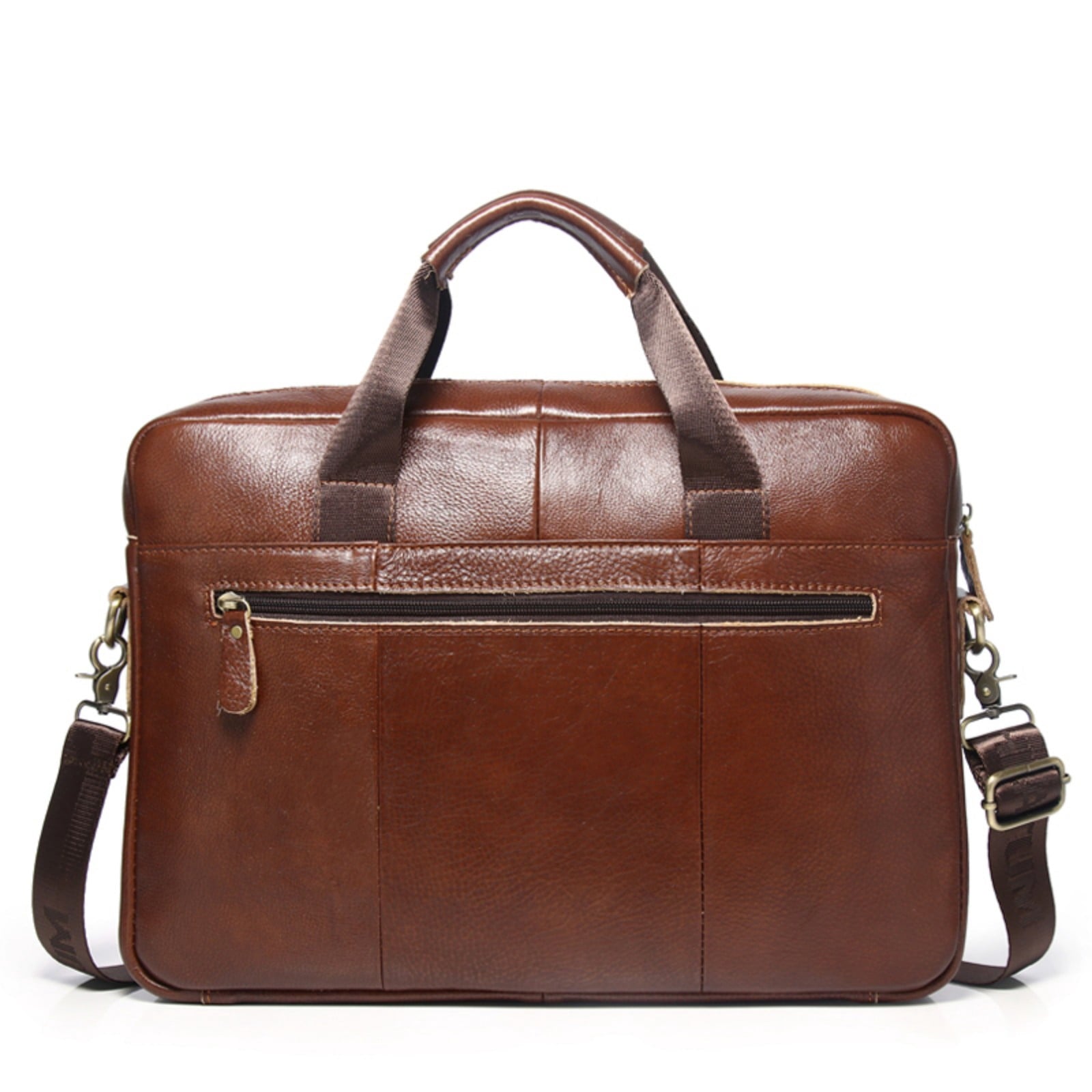Leather Briefcase for Men Large Capacity 15.6 Inch Laptop Business Travel Shoulder Bag - Image 4