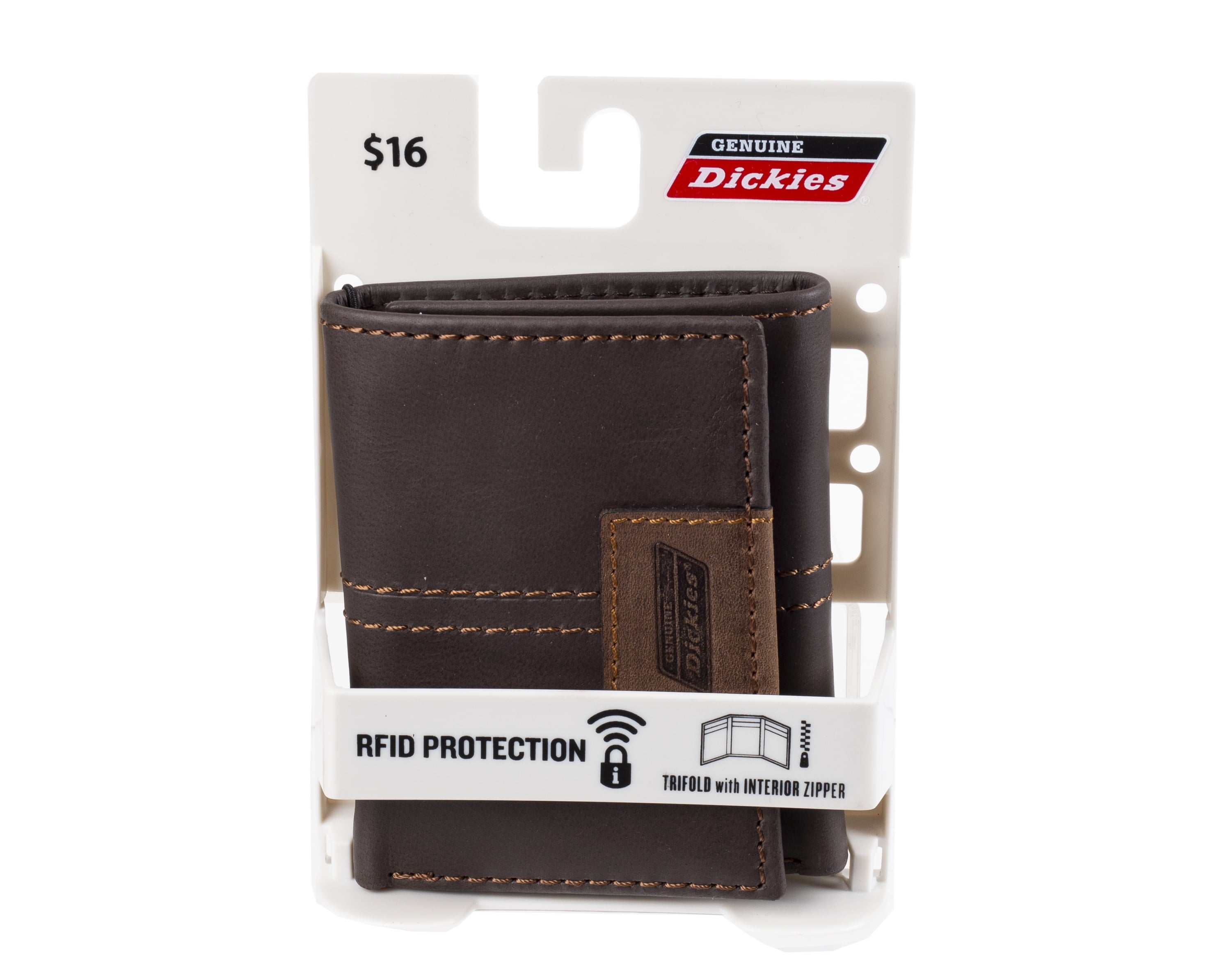 Men's RFID Genuine Leather Trifold Wallet with Interior Zipper - Image 6
