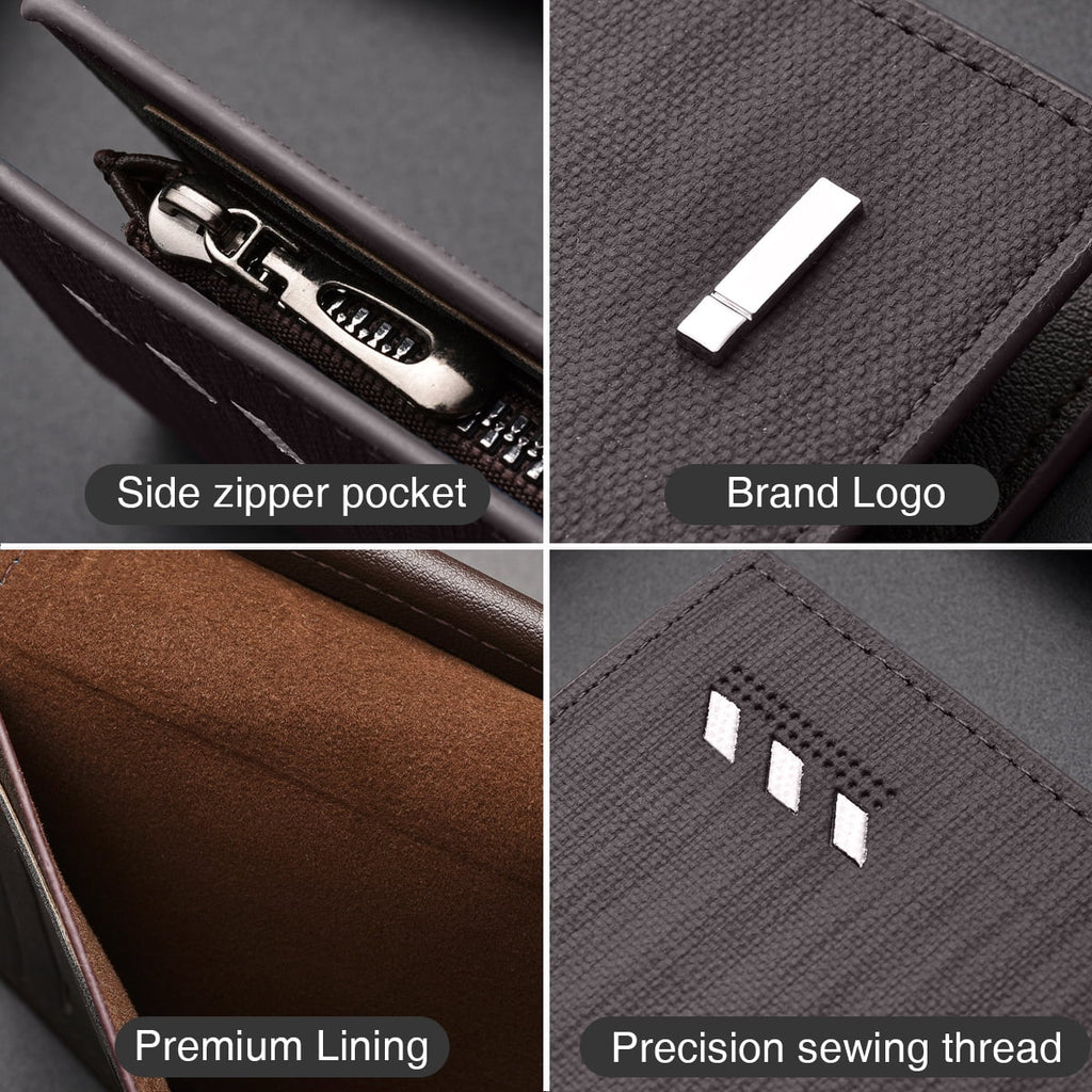Long Wallet for men, RFID Blocking Bifold Leather Wallet, Men's Long Slim Wallet with ID Window and Multiple Card Slots - Image 2